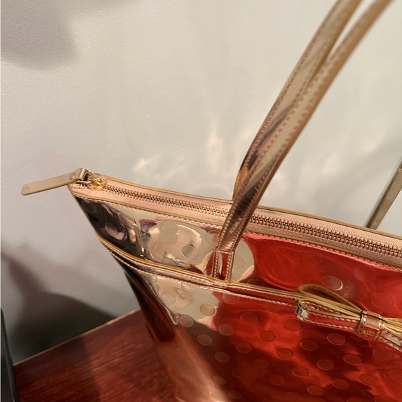 Kate Spade Gold Polka Dot Tote Bag - Picture 6 of 12